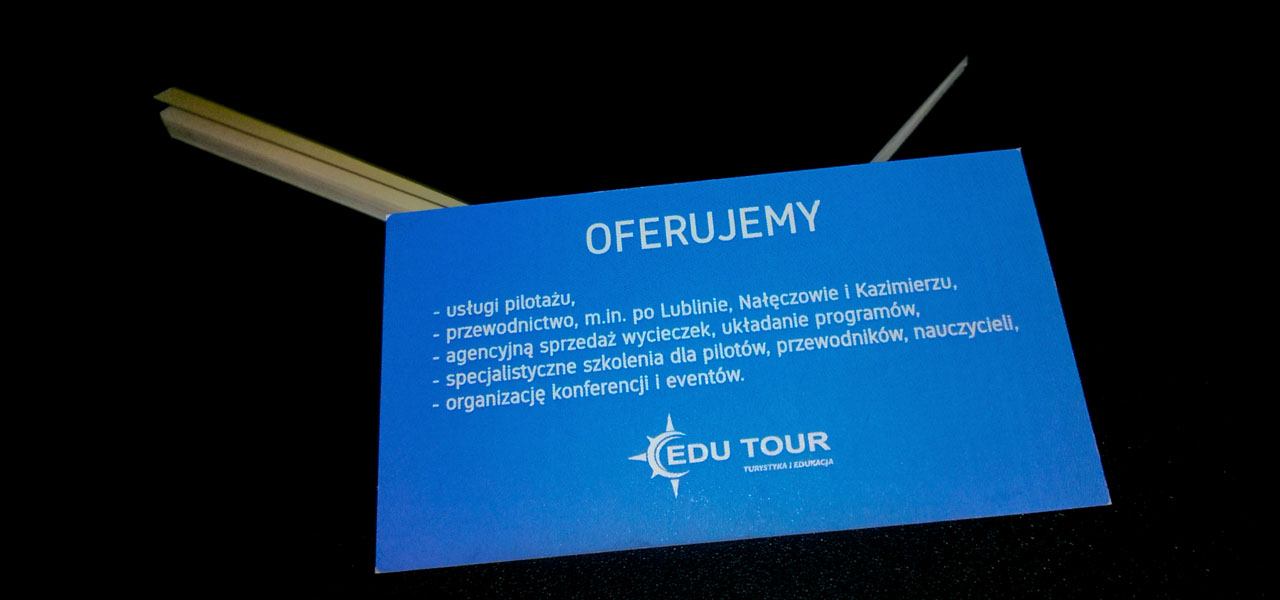 Wizytówka edutour revers